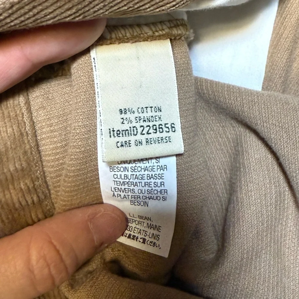 L.L. Bean Women’s 16 Camel Corduroy Pants Original Fit Flat Front NWT